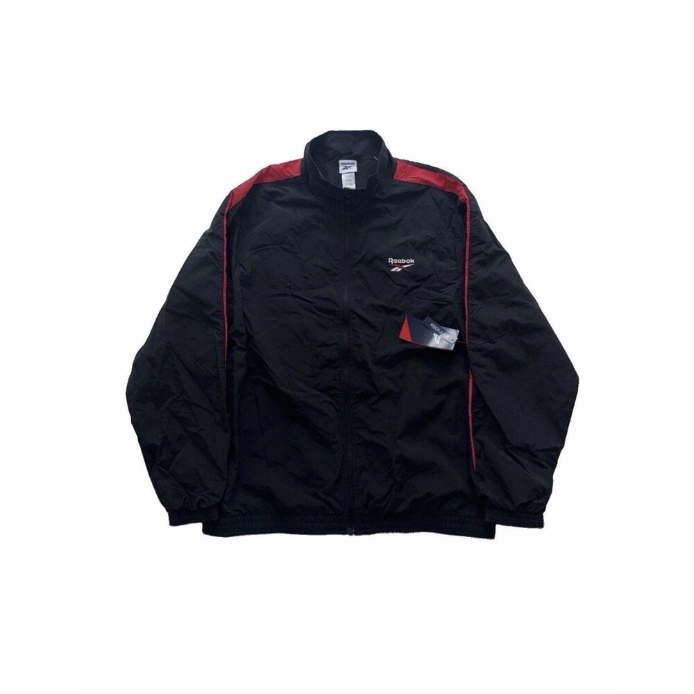 Reebok Men's Classics Vector Track Jacket Black/Red Men’s Large New